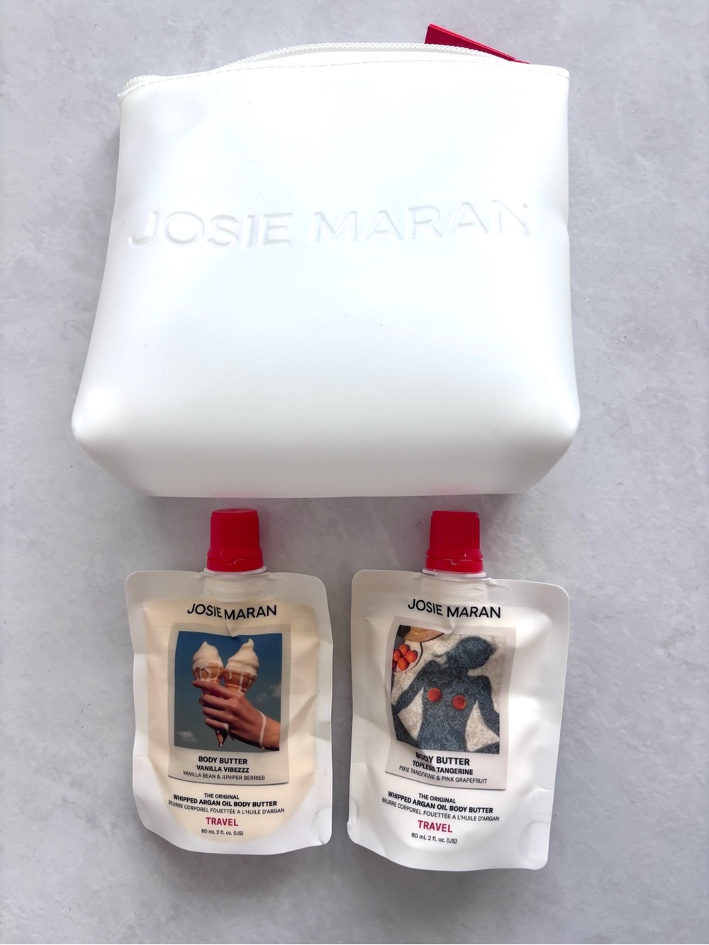 New JOSIE MARAN Set of 2 body butters travel size (Vanilla/Topless Tangerine)